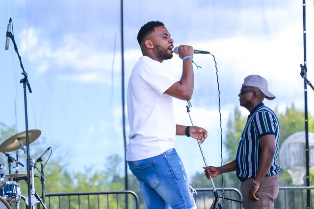Performing on stage at the Gikuyu Ngemi Festival