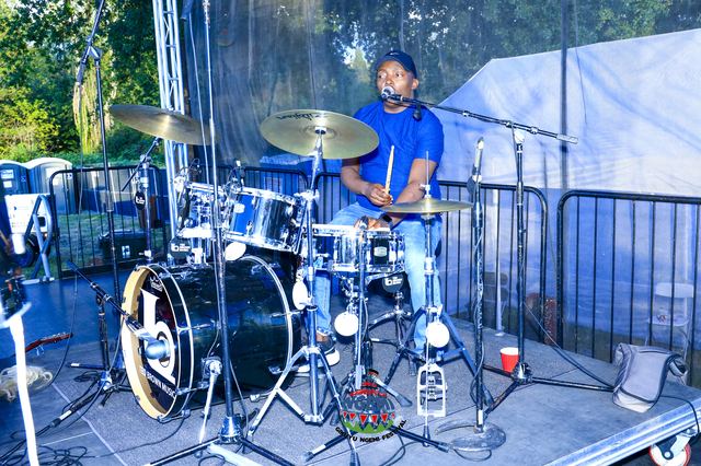 Waweru Uyu on drums at the Gikuyu Ngemi Festival